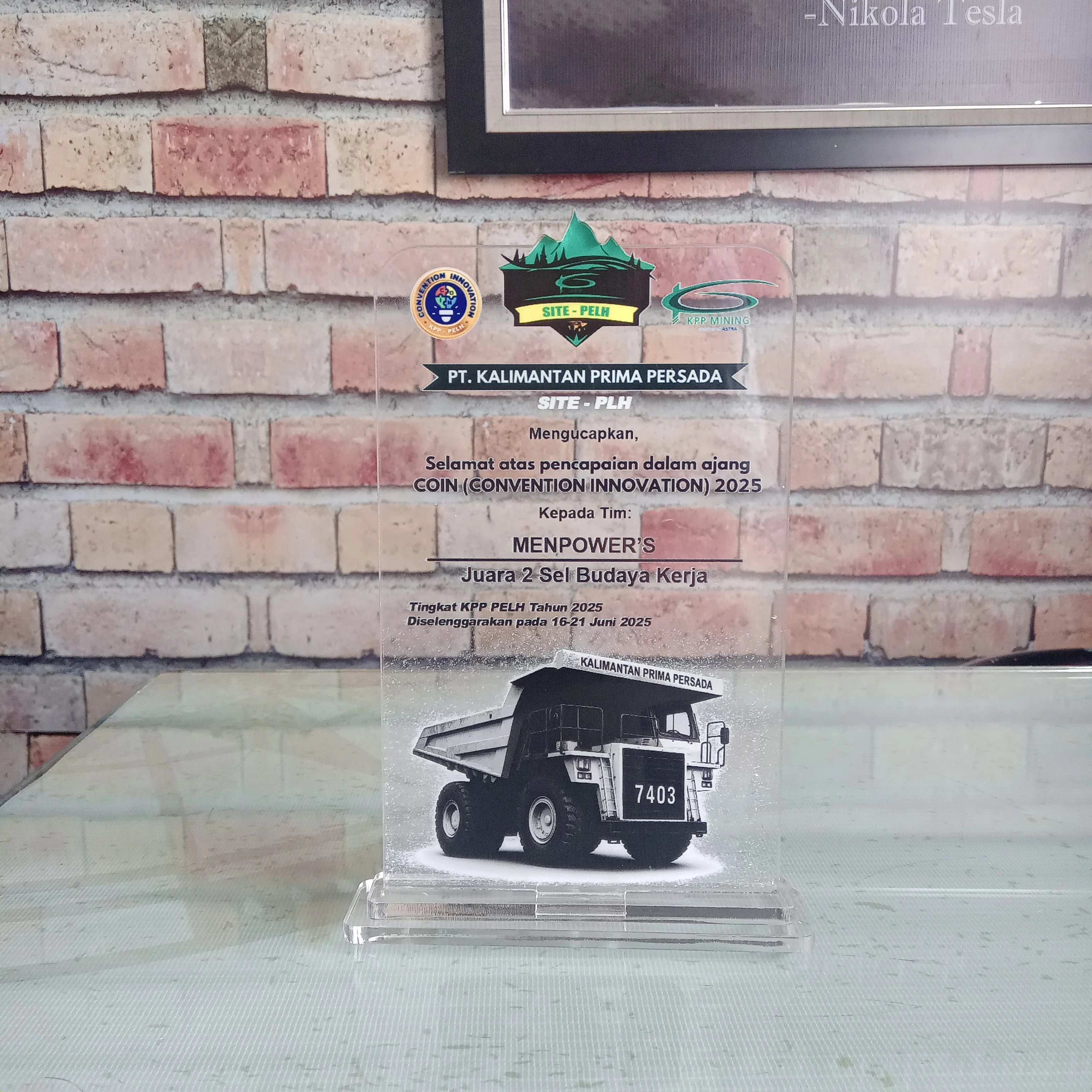 Plaque/Plakat PT.Kalimantan PP